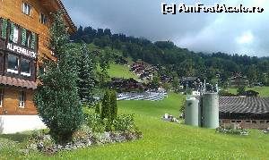 P06 [JUL-2014] Imagine din zona centrală a satului turistic Grindelwald din Alpii Bernezi, Elveția. 