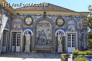 P11 [JUN-2018] Lisabona, Palacio dos Marqueses de Fronteira, terasa și vedere spre Sala Bătăliilor, în stânga intrarea la Sufragerie