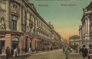 [P58] Strada Lipscani în perioada interbelică, carte poștală ilustrată » foto by Carmen Ion <span class="label label-default labelC_thin small">NEVOTABILĂ</span>