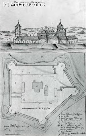 [P21] Planul cetății imperiale și perspectivă asupra mănăstirii-cetate realizate la 1731 de inginerul austriac Weiss - prelucrare din Buletinul Monumentelor Istorice.  » foto by tata123 🔱 <span class="label label-default labelC_thin small">NEVOTABILĂ</span>