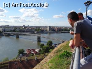 P14 [AUG-2015] Cetatea Petrovaradin: pe terasa Turnului cu ceas admirăm podul Varadinski și panorama orașului Novi Sad