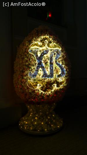 [P40] Diveevo. Mănăstirea Sfântul Serafim de Sarov: un ou uriaș de Paște cu însemnele tradiționale -H și V, prescurtarea de la urarea „Hristos Voskrese" (Hristos a înviat) !  » foto by mariana.olaru
 - 
<span class="allrVoted glyphicon glyphicon-heart hidden" id="av1103205"></span>
<a class="m-l-10 hidden" id="sv1103205" onclick="voting_Foto_DelVot(,1103205,25634)" role="button">șterge vot <span class="glyphicon glyphicon-remove"></span></a>
<a id="v91103205" class=" c-red"  onclick="voting_Foto_SetVot(1103205)" role="button"><span class="glyphicon glyphicon-heart-empty"></span> <b>LIKE</b> = Votează poza</a> <img class="hidden"  id="f1103205W9" src="/imagini/loader.gif" border="0" /><span class="AjErrMes hidden" id="e1103205ErM"></span>